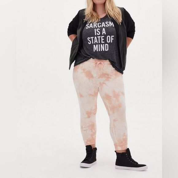 Torrid Sarcasm State Of Mind Relaxed Fit Crew Tee - Vintage Burnout Black - Picture 2 of 7